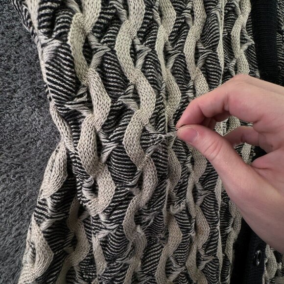 COOGI Australia Authentic Women Cardigan XL Pure Wool Ivory Black Buttons 3D - Picture 14 of 16